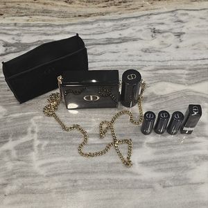 DIOR Rouge Minaudiere Limited Edition Lipstick and Clutch set black